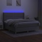 vidaXL Cama box spring colchón y luces LED tela gris claro 180x200 cm vidaXL Cama box spring colchón y luces LED tela gris claro 180x200 cm