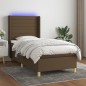 vidaXL Cama box spring colchón y luces LED tela marrón oscuro 80x200cm vidaXL Cama box spring colchón y luces LED tela marrón oscuro 80x200cm