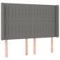 vidaXL Cama box spring colchón y luces LED tela gris oscuro 140x190 cm