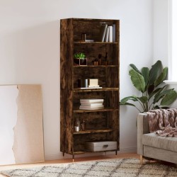 vidaXL Aparador alto madera ingeniería roble ahumado 69,5x32,5x180 cm
