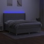 vidaXL Cama box spring colchón y luces LED tela gris claro 180x200 cm vidaXL Cama box spring colchón y luces LED tela gris claro 180x200 cm