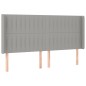 vidaXL Cama box spring colchón y luces LED tela gris claro 180x200 cm vidaXL Cama box spring colchón y luces LED tela gris claro 180x200 cm