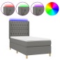 vidaXL Cama box spring colchón y luces LED tela gris oscuro 80x200 cm vidaXL Cama box spring colchón y luces LED tela gris oscuro 80x200 cm