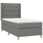vidaXL Cama box spring colchón y luces LED tela gris oscuro 80x200 cm vidaXL Cama box spring colchón y luces LED tela gris oscuro 80x200 cm