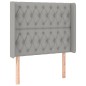 vidaXL Cama box spring colchón y luces LED tela gris claro 90x200 cm vidaXL Cama box spring colchón y luces LED tela gris claro 90x200 cm