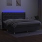 vidaXL Cama box spring colchón y luces LED tela gris claro 200x200 cm vidaXL Cama box spring colchón y luces LED tela gris claro 200x200 cm