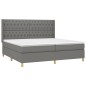 vidaXL Cama box spring colchón y luces LED tela gris claro 200x200 cm vidaXL Cama box spring colchón y luces LED tela gris claro 200x200 cm
