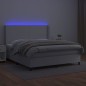 vidaXL Cama box spring colchón y LED cuero sintético blanco 180x200 cm vidaXL Cama box spring colchón y LED cuero sintético blanco 180x200 cm