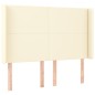 vidaXL Cama box spring colchón y LED cuero sintético crema 140x200 cm