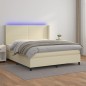 vidaXL Cama box spring colchón y LED cuero sintético crema 160x200 cm vidaXL Cama box spring colchón y LED cuero sintético crema 160x200 cm