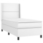 vidaXL Cama box spring y colchón LED cuero sintético blanco 80x200 cm