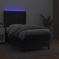 vidaXL Cama box spring y colchón LED cuero sintético negro 90x200 cm vidaXL Cama box spring y colchón LED cuero sintético negro 90x200 cm