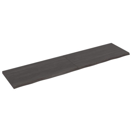 vidaXL Encimera baño madera maciza tratada gris oscuro 200x50x(2-4) cm