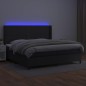 vidaXL Cama box spring colchón y LED cuero sintético negro 200x200 cm vidaXL Cama box spring colchón y LED cuero sintético negro 200x200 cm