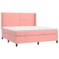 vidaXL Cama box spring colchón y LED terciopelo rosa 160x200 cm vidaXL Cama box spring colchón y LED terciopelo rosa 160x200 cm