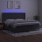 vidaXL Cama box spring colchón y LED terciopelo gris oscuro 200x200 cm vidaXL Cama box spring colchón y LED terciopelo gris oscuro 200x200 cm