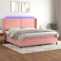 vidaXL Cama box spring colchón y LED terciopelo rosa 200x200 cm vidaXL Cama box spring colchón y LED terciopelo rosa 200x200 cm
