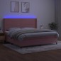 vidaXL Cama box spring colchón y LED terciopelo rosa 200x200 cm vidaXL Cama box spring colchón y LED terciopelo rosa 200x200 cm