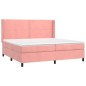 vidaXL Cama box spring colchón y LED terciopelo rosa 200x200 cm vidaXL Cama box spring colchón y LED terciopelo rosa 200x200 cm