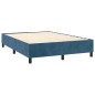 vidaXL Cama box spring colchón y LED terciopelo azul oscuro 140x200 cm vidaXL Cama box spring colchón y LED terciopelo azul oscuro 140x200 cm