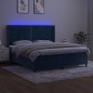 vidaXL Cama box spring colchón y LED terciopelo azul oscuro 180x200 cm vidaXL Cama box spring colchón y LED terciopelo azul oscuro 180x200 cm