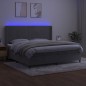 vidaXL Cama box spring colchón y LED terciopelo gris claro 200x200 cm vidaXL Cama box spring colchón y LED terciopelo gris claro 200x200 cm