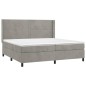 vidaXL Cama box spring colchón y LED terciopelo gris claro 200x200 cm vidaXL Cama box spring colchón y LED terciopelo gris claro 200x200 cm