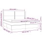 vidaXL Cama box spring colchón y LED terciopelo gris claro 200x200 cm vidaXL Cama box spring colchón y LED terciopelo gris claro 200x200 cm