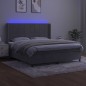 vidaXL Cama box spring colchón y LED terciopelo gris claro 180x200 cm vidaXL Cama box spring colchón y LED terciopelo gris claro 180x200 cm