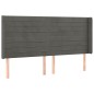 vidaXL Cama box spring colchón y LED terciopelo gris oscuro 180x200 cm