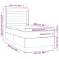 vidaXL Cama box spring colchón y LED terciopelo rosa 100x200 cm