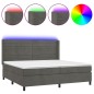 vidaXL Cama box spring colchón y LED terciopelo gris oscuro 200x200 cm vidaXL Cama box spring colchón y LED terciopelo gris oscuro 200x200 cm