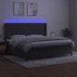 vidaXL Cama box spring colchón y LED terciopelo gris oscuro 200x200 cm vidaXL Cama box spring colchón y LED terciopelo gris oscuro 200x200 cm