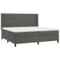 vidaXL Cama box spring colchón y LED terciopelo gris oscuro 200x200 cm vidaXL Cama box spring colchón y LED terciopelo gris oscuro 200x200 cm