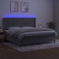 vidaXL Cama box spring colchón y LED terciopelo gris claro 200x200 cm vidaXL Cama box spring colchón y LED terciopelo gris claro 200x200 cm