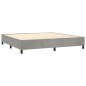 vidaXL Cama box spring colchón y LED terciopelo gris claro 200x200 cm vidaXL Cama box spring colchón y LED terciopelo gris claro 200x200 cm