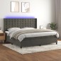 vidaXL Cama box spring colchón y LED terciopelo gris oscuro 200x200 cm vidaXL Cama box spring colchón y LED terciopelo gris oscuro 200x200 cm