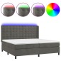 vidaXL Cama box spring colchón y LED terciopelo gris oscuro 200x200 cm vidaXL Cama box spring colchón y LED terciopelo gris oscuro 200x200 cm