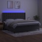 vidaXL Cama box spring colchón y LED terciopelo gris oscuro 200x200 cm vidaXL Cama box spring colchón y LED terciopelo gris oscuro 200x200 cm