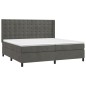 vidaXL Cama box spring colchón y LED terciopelo gris oscuro 200x200 cm vidaXL Cama box spring colchón y LED terciopelo gris oscuro 200x200 cm