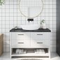 vidaXL Encimera baño madera maciza tratada gris oscuro 120x40x(2-6) cm vidaXL Encimera baño madera maciza tratada gris oscuro 120x40x(2-6) cm