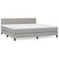 vidaXL Cama box spring con colchón tela gris claro 200x200 cm vidaXL Cama box spring con colchón tela gris claro 200x200 cm