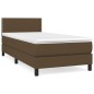 vidaXL Cama box spring con colchón tela marrón oscuro 90x190 cm vidaXL Cama box spring con colchón tela marrón oscuro 90x190 cm