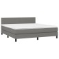 vidaXL Cama box spring con colchón tela gris oscuro 180x200 cm vidaXL Cama box spring con colchón tela gris oscuro 180x200 cm