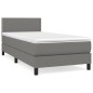 vidaXL Cama box spring con colchón tela gris oscuro 100x200 cm vidaXL Cama box spring con colchón tela gris oscuro 100x200 cm