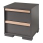 Vipack Mesita de noche London 2 cajones madera gris antracita Vipack Mesita de noche London 2 cajones madera gris antracita