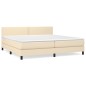 vidaXL Cama box spring con colchón tela color crema 200x200 cm vidaXL Cama box spring con colchón tela color crema 200x200 cm