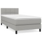 vidaXL Cama box spring con colchón tela gris claro 90x200 cm vidaXL Cama box spring con colchón tela gris claro 90x200 cm