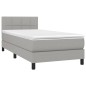 vidaXL Cama box spring con colchón tela gris claro 90x200 cm vidaXL Cama box spring con colchón tela gris claro 90x200 cm