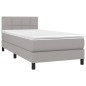 vidaXL Cama box spring con colchón tela gris claro 100x200 cm